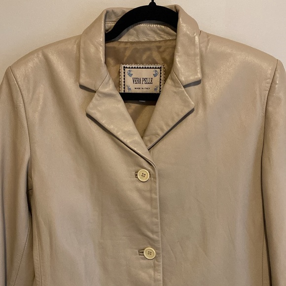 Vera Pelle Faux Leather Jacket/Blazer. Made in Italy. Looks real. Size 44. - Picture 2 of 7